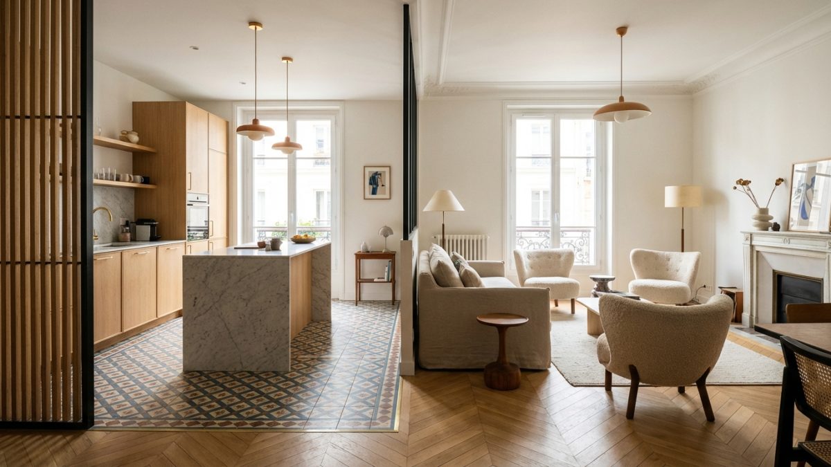 découvrez des solutions élégantes pour délimiter le sol entre la cuisine et le salon, tout en préservant l'harmonie de votre intérieur sans travaux compliqués.