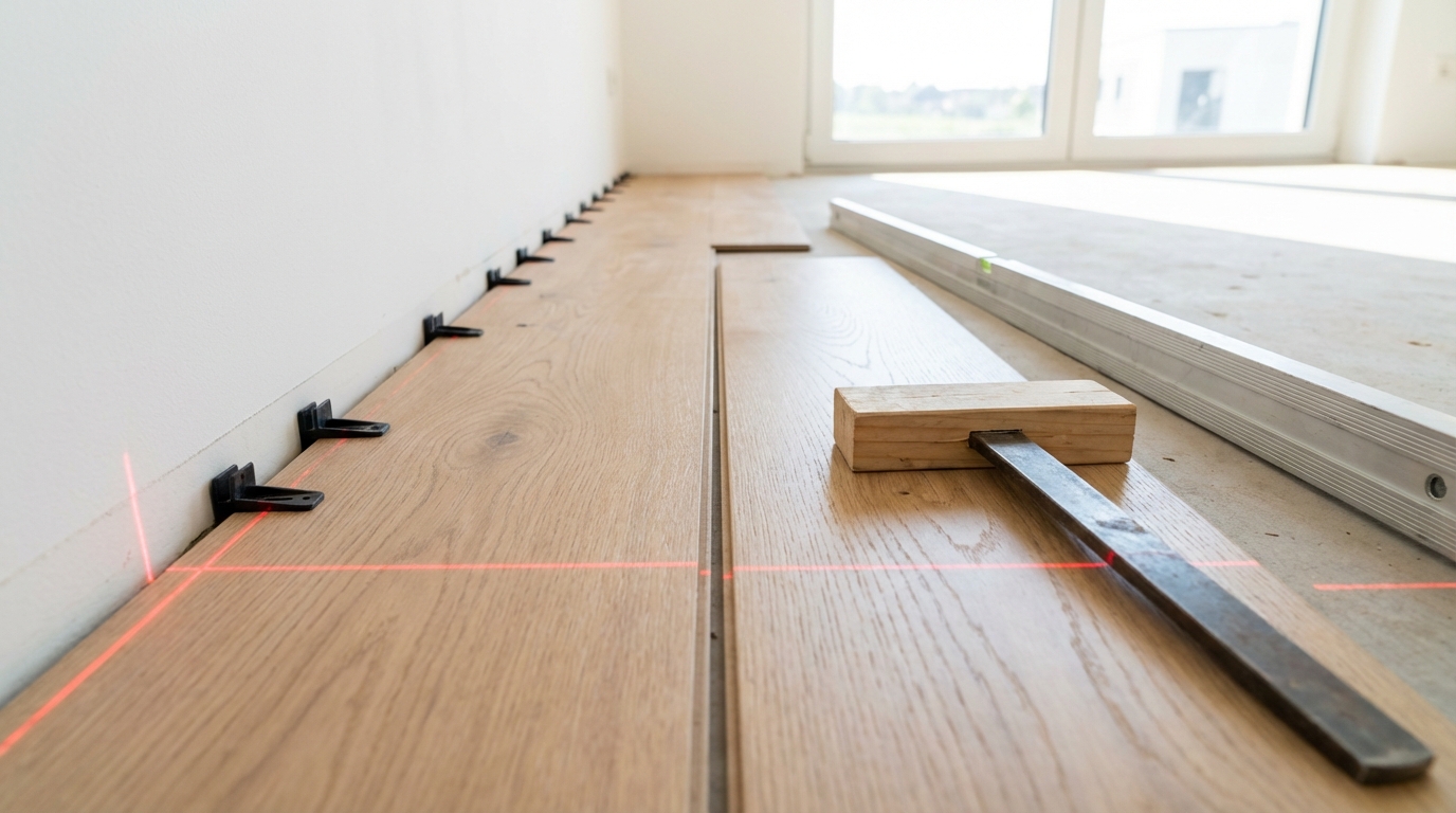 découvrez nos conseils pratiques pour poser du parquet stratifié en réussissant l’alignement parfait et éviter les lames qui "claquent" pour un sol durable et esthétique.