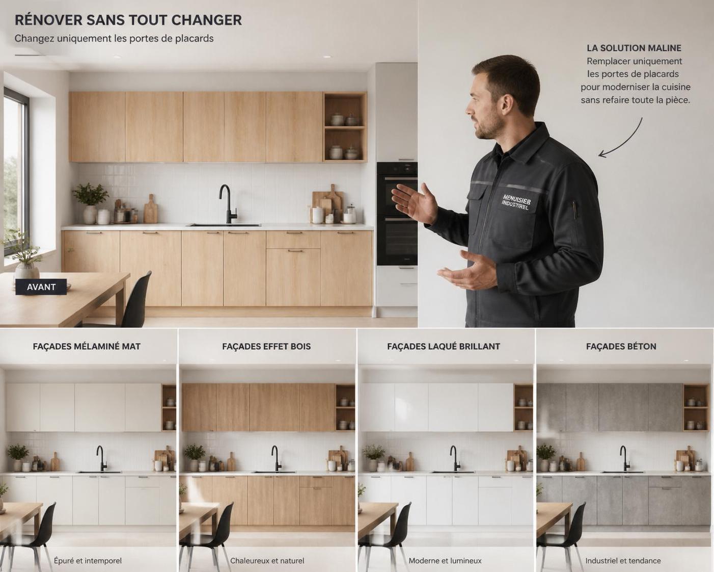découvrez comment moderniser votre cuisine en changeant uniquement les portes, sans entreprendre de grands travaux. une solution simple et efficace pour un style renouvelé.