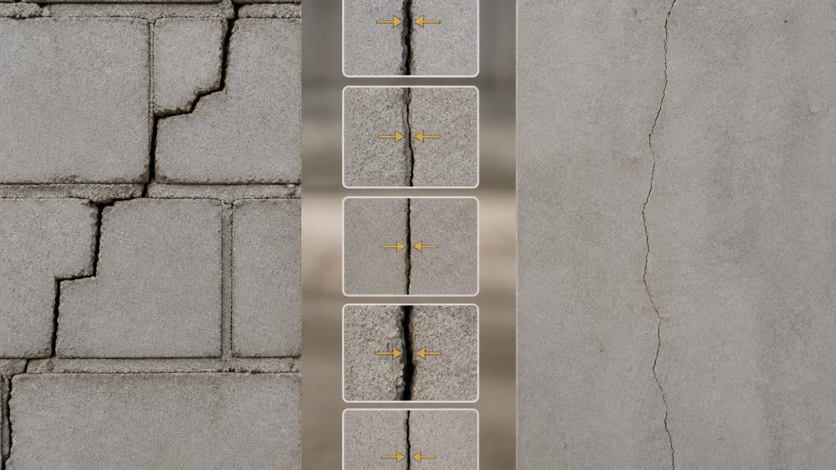 découvrez les différences entre fissure structurelle en escalier et fissure de retrait avec 5 cas chiffrés, ainsi que le seuil en millimètres à partir duquel contacter un bureau d'études structure.