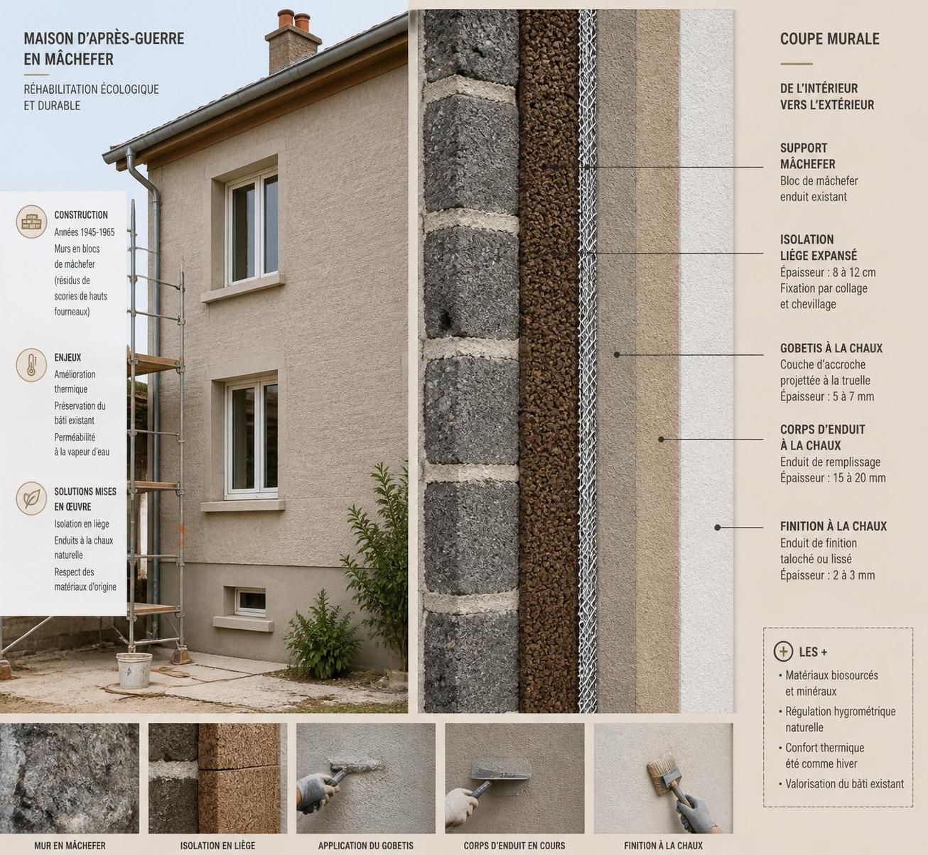 découvrez comment rénover un mur en mâchefer, ce matériau d'après-guerre, en évitant les dommages causés par le ciment traditionnel pour préserver son intégrité et son charme.