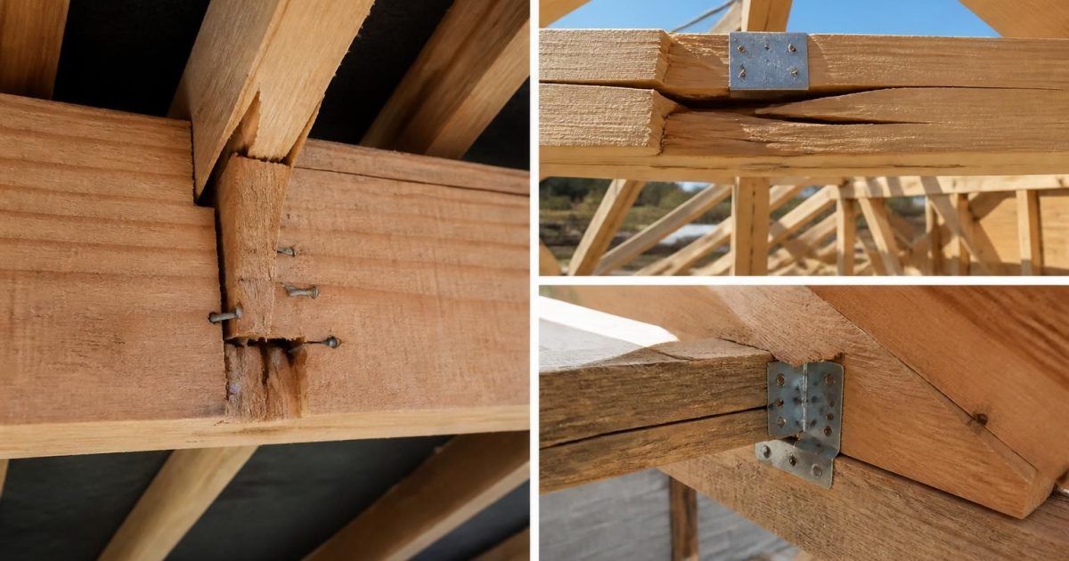 DTU 31.2 charpente bois mal appliqué : 3 chantiers expertisés avec photos des 14 non-conformités