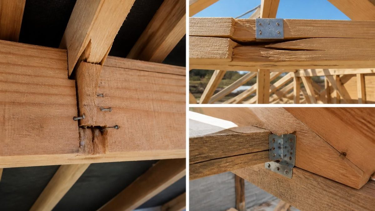 découvrez l'analyse détaillée de 3 chantiers de charpente bois mal appliquée selon le dtu 31.2, avec photos illustrant 14 non-conformités identifiées par nos experts.