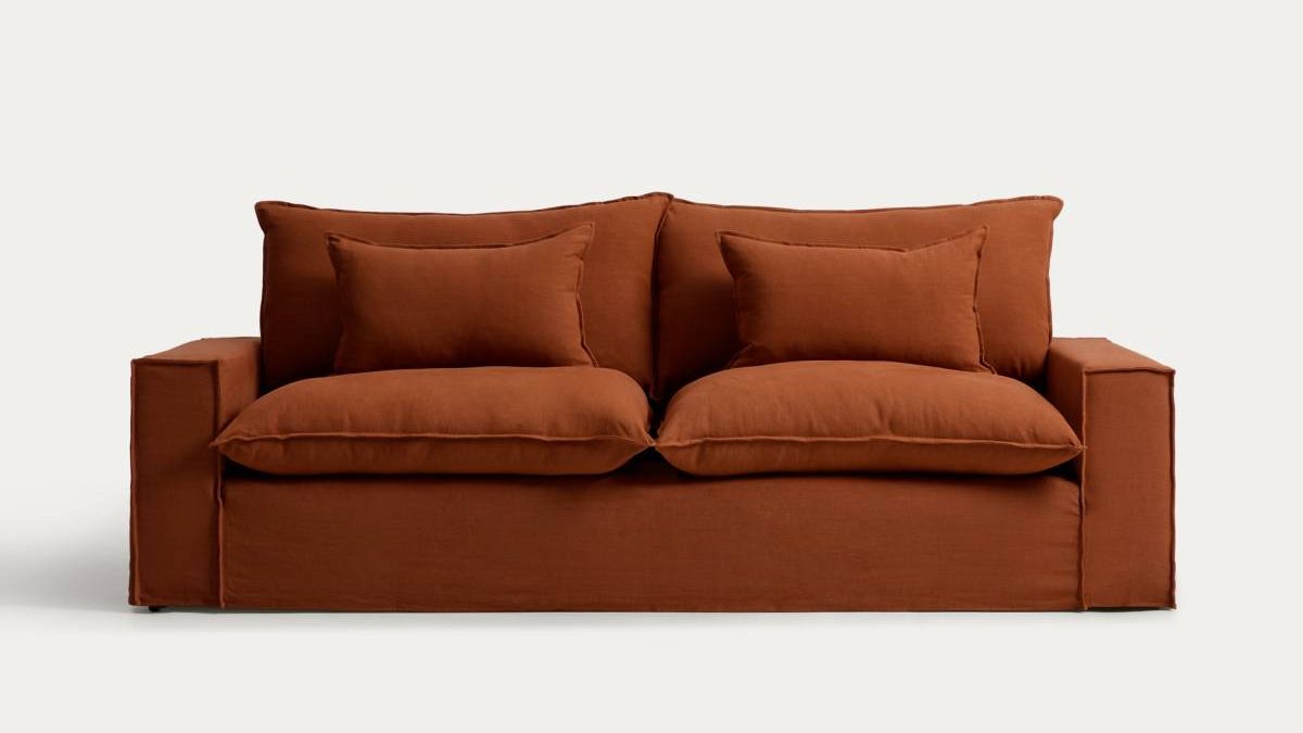 Canapé Anarela 3 places lin terracotta — Kave Home