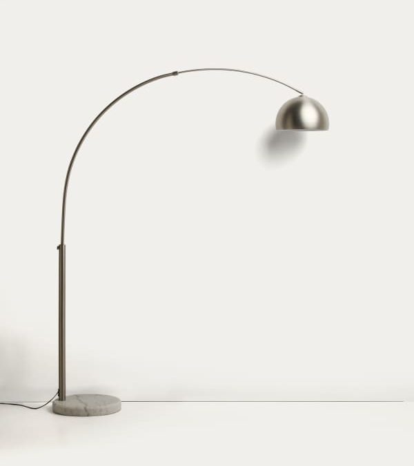 Lampadaire Madali acier et marbre — Kave Home