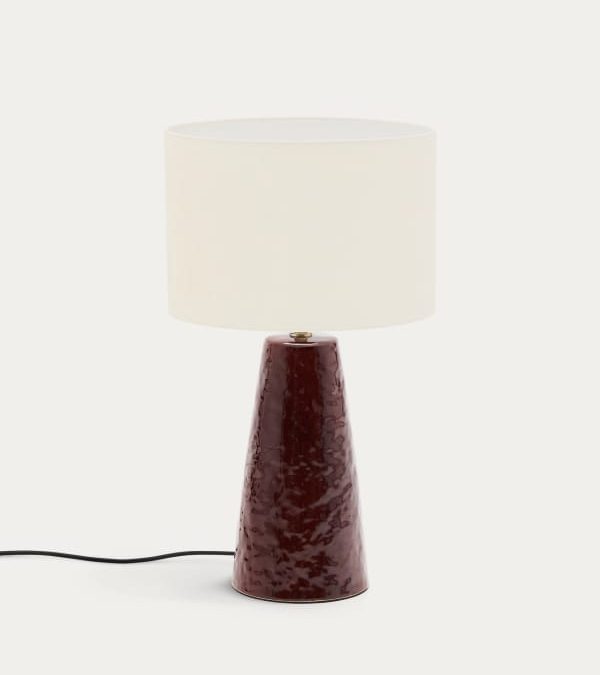 Lampe de table Drava céramique grenat — Kave Home