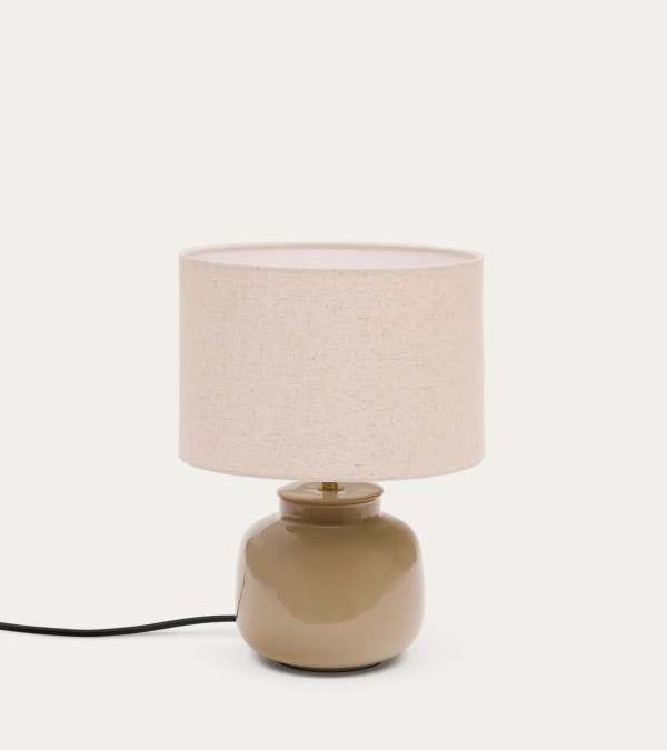 Lampe de table Tay céramique et lin — Kave Home