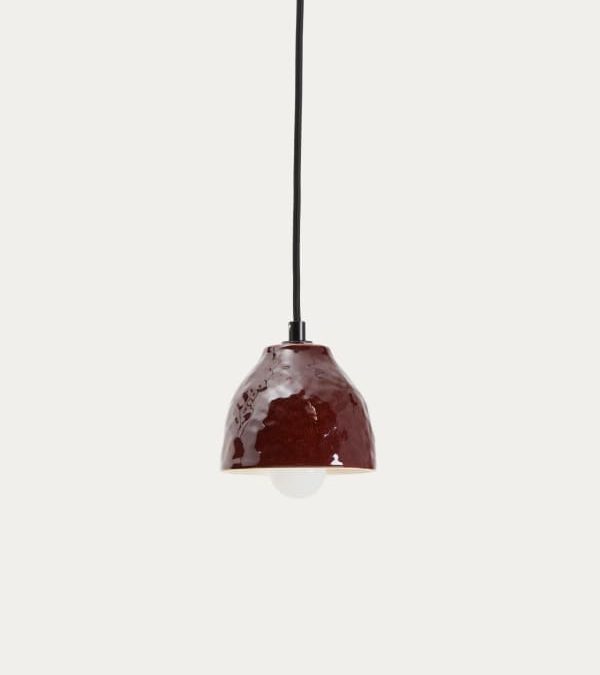 Suspension Drava céramique bordeaux — Kave Home