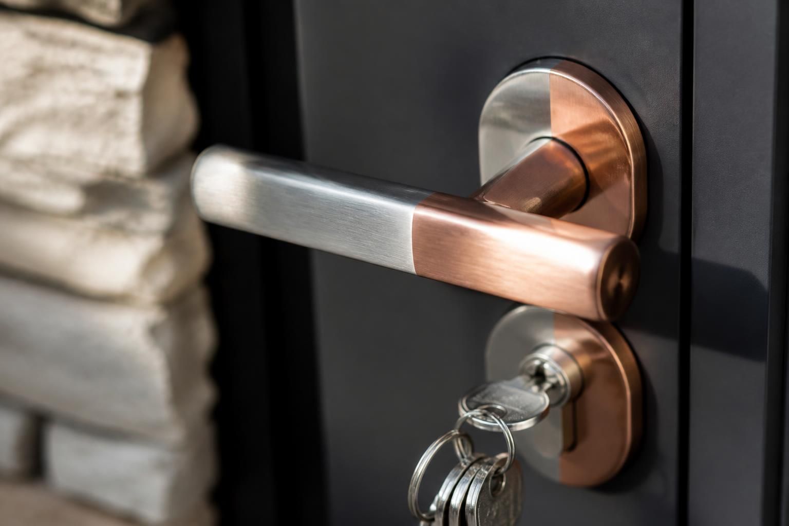 découvrez notre comparaison du inox brossé miroir et du pvd or rose à travers un test de résistance aux rayures causées par des clés et des anneaux sur poignées d'entrée.