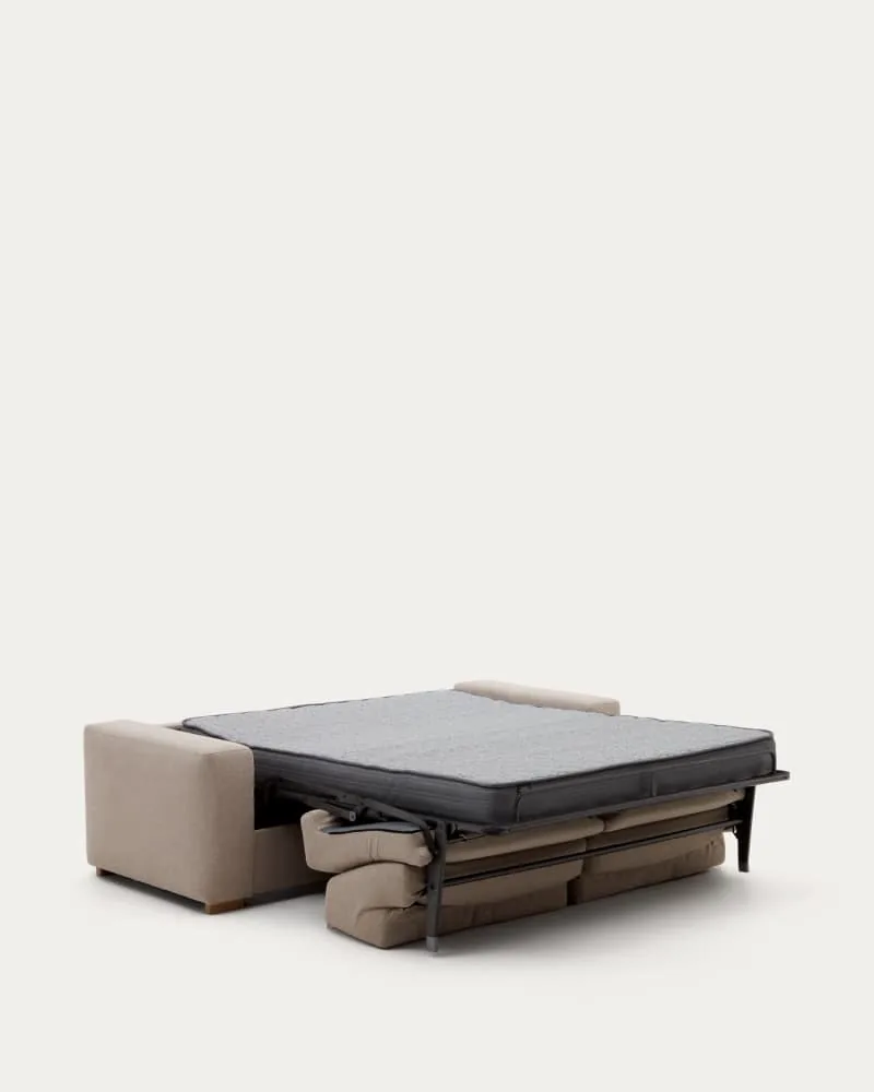 Canapé-lit Anley déplié avec mécanisme et matelas visibles