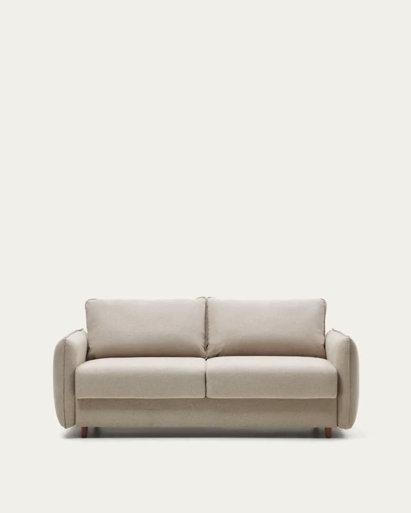 Canapé-lit Carlota beige Kave Home vu de face