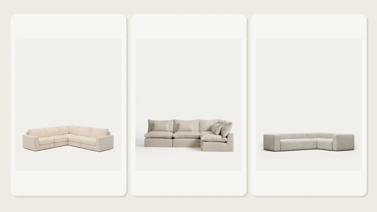 Sélection de trois canapés d’angle design du comparatif