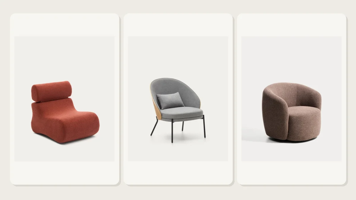 Sélection de trois fauteuils Kave Home du comparatif