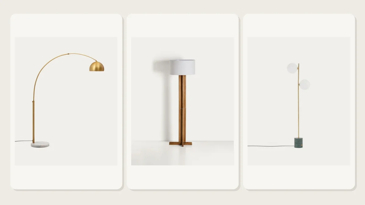 Sélection de trois lampadaires design du comparatif