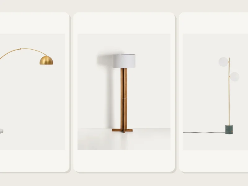 Sélection de trois lampadaires design du comparatif