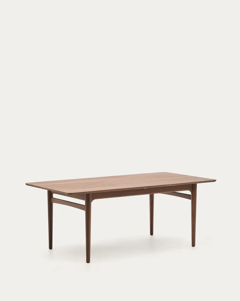 Table Elan ouverte à 260 cm avec rallonge plaquée noyer déployée