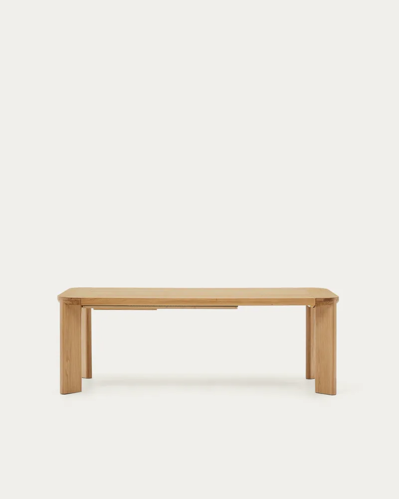 Table extensible Jondal en bois et placage de chêne, format fermé 200 cm