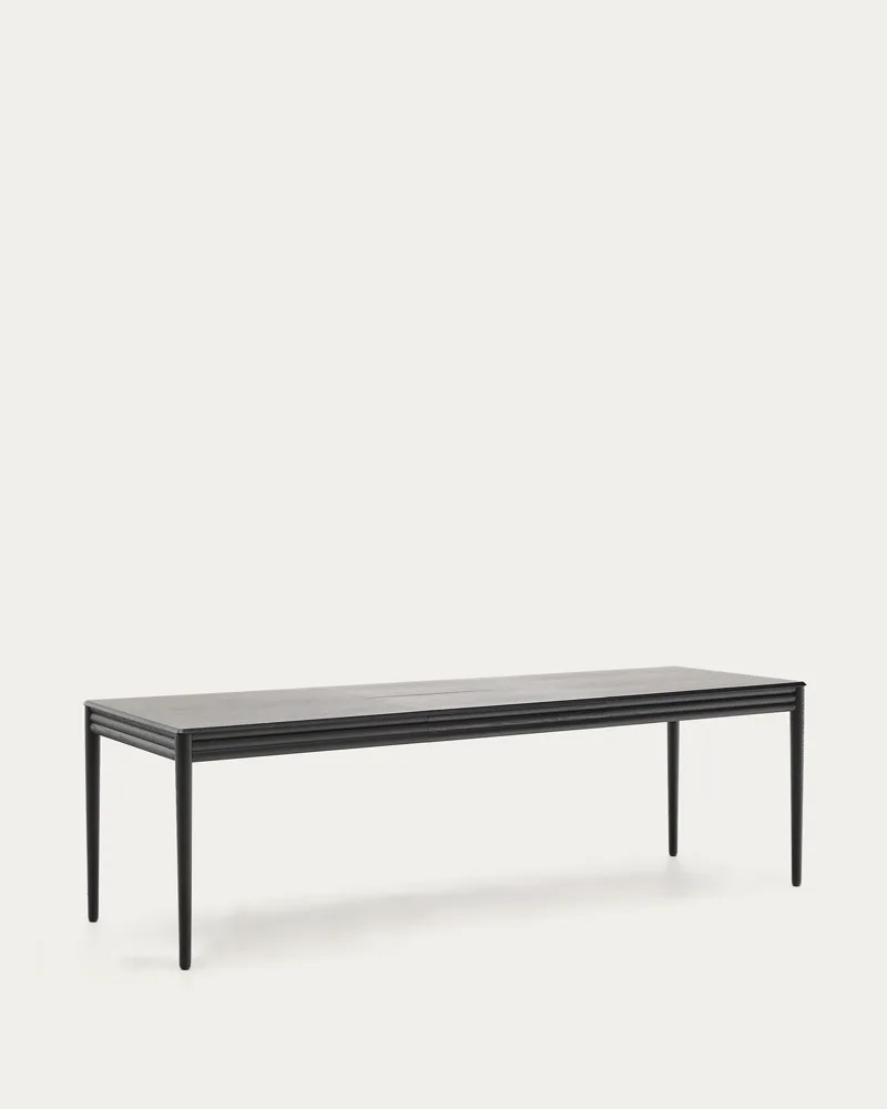 Table Lenon ouverte à 200 cm avec rallonge papillon déployée