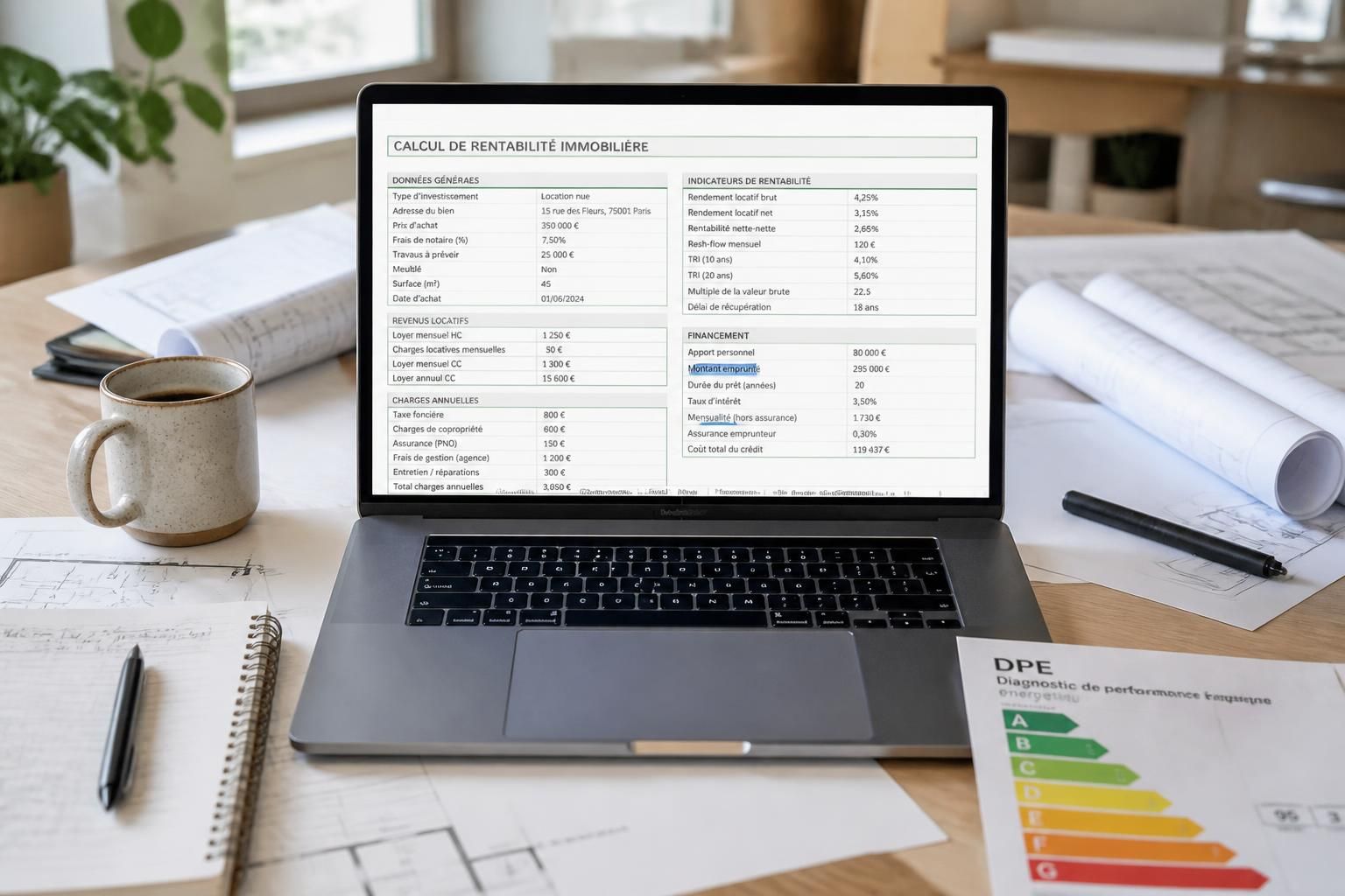 découvrez ma grille de calcul de rentabilité réelle à 27 lignes, utilisée depuis 2019, incluant les 9 éléments souvent oubliés par les simulateurs pour une analyse financière précise.