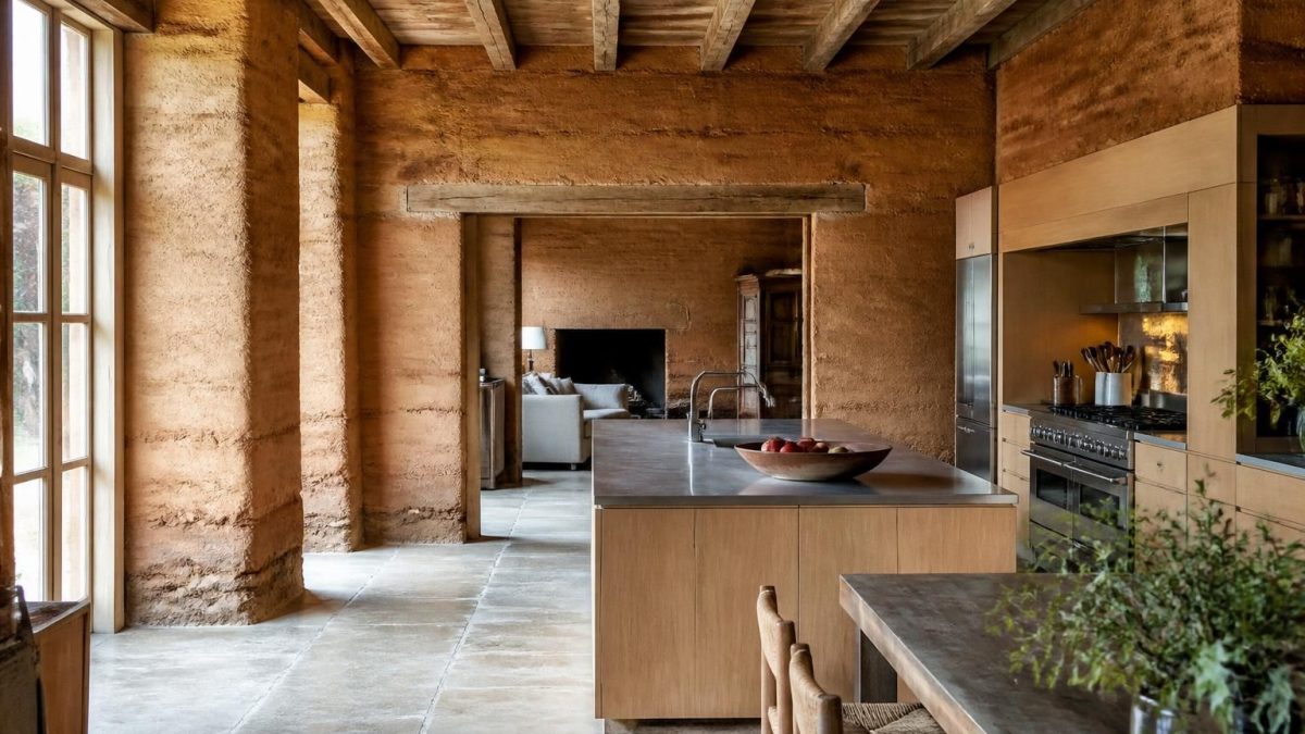 découvrez comment aménager une cuisine ouverte dans une longère de 1850 en contournant la contrainte inattendue des murs en pisé, alliant charme ancien et modernité.