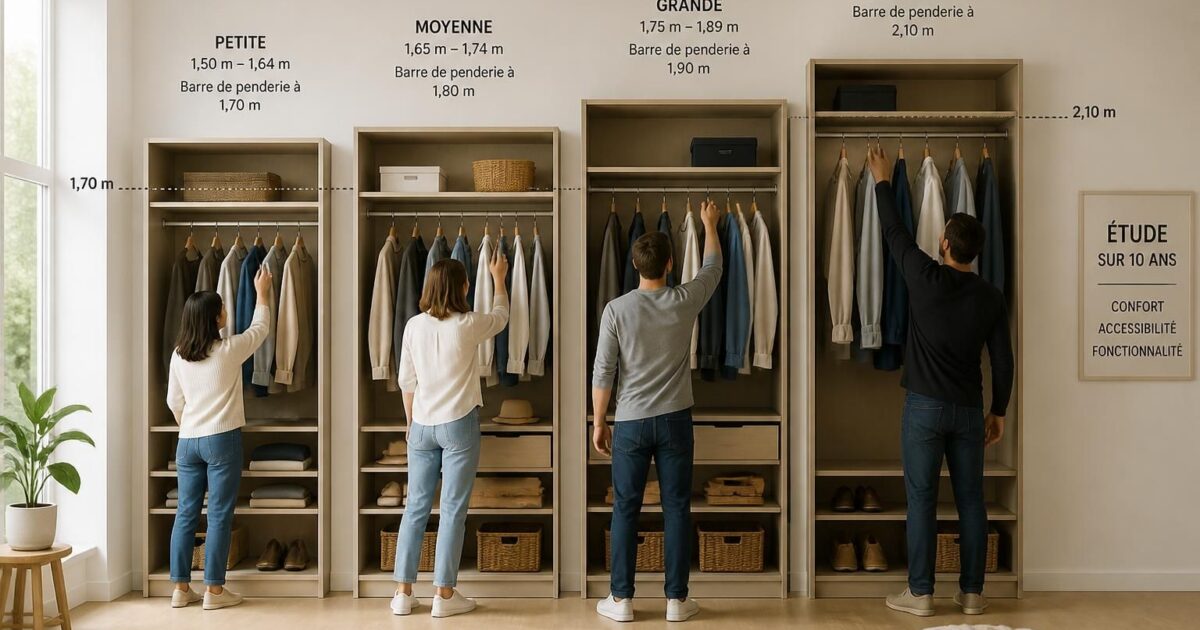 Hauteur de penderie : les bonnes dimensions selon 4 morphologies testées sur 12 mois